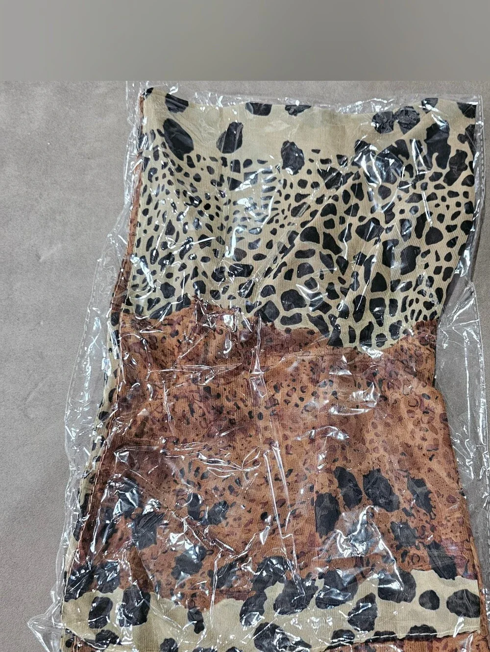 Leopard Print Lightweight Scarf in Brown and Cream